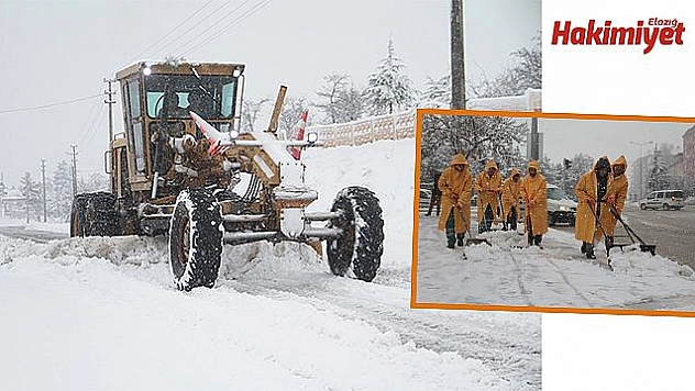 Elazığ'da kar temizleme çalışmaları başladı