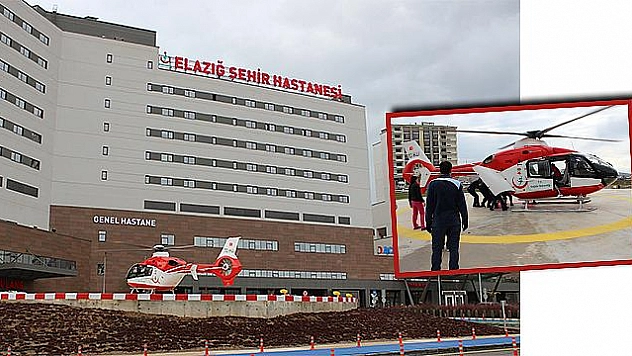 ELAZIĞ FETHİ SEKİN ŞEHİR HASTANESİ HELİPORT ALANINA İLK AMBULANS HELİKOPTER İNİŞİ GERÇEKLEŞTİ