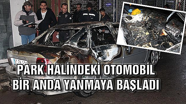 Elazığ'da yanan otomobil kullanılamaz hale geldi
