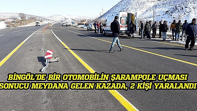 OTOMOBİL ŞARAMPOLE UÇTU: 2 YARALI