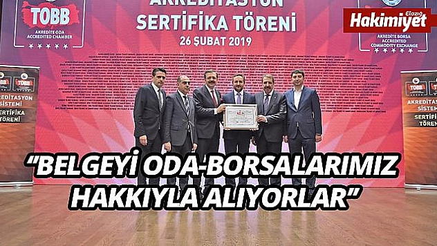 TOBB AKREDİTASYON BELGE TÖRENİ