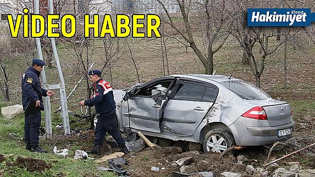 Elazığ'da otomobil bahçeye uçtu: 3 yaralı