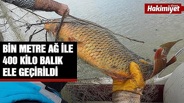 Kaçak avda kullanılan bin metre ağ ile 400 kilo balık ele geçirildi