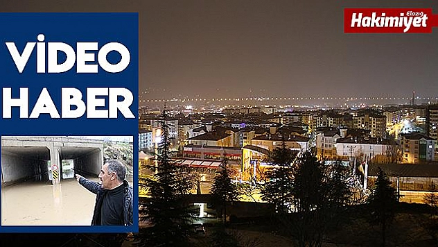 Şimşekler geceyi gündüze çevirdi, yağışla caddeler su doldu