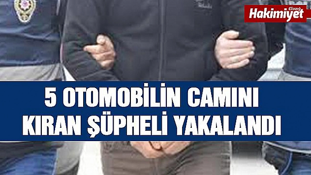 Elazığ'da 5 otomobilin camını kıran şüpheli yakalandı