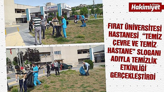 Elazığ'da hastane personeli çöp topladı
