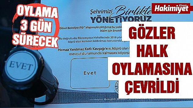 Elazığ'da katlı kavşağın yıkımı için 'halk oylaması' başladı