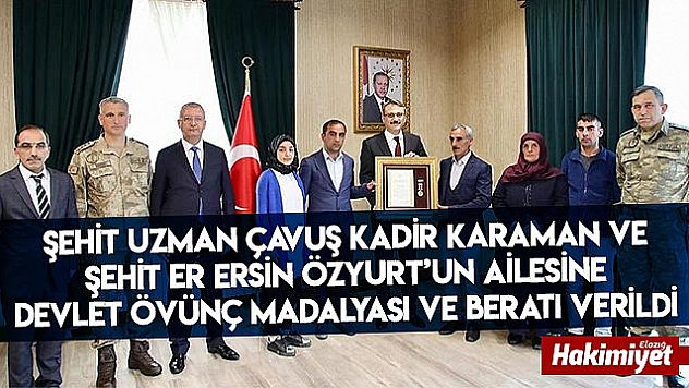 Şehit ailelerine 'Devlet Övünç Madalyası'