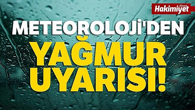 Meteorolojiden yağış uyarısı