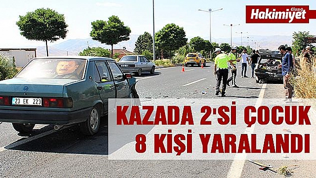 Otomobiller çarpıştı, 8 kişi yaralandı