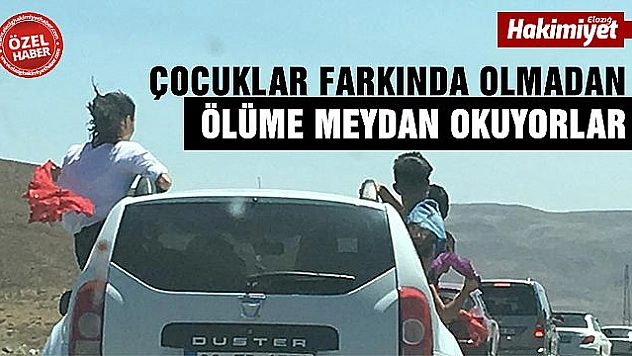 DÜĞÜN KONVOYUNDAKİ ÇOCUKLARDAN TEHLİKELİ HAREKET