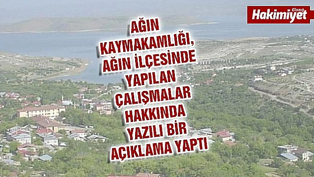 AĞIN KAYMAKAMLIĞINDAN KÖYDES ÖDENEKLERİ HAKKINDA AÇIKLAMA