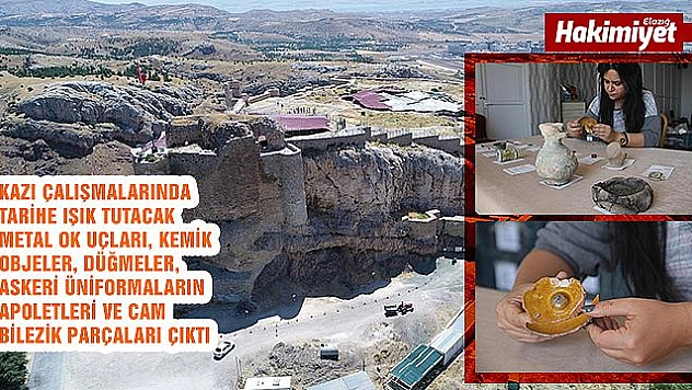 Harput Kalesi'nde 4 bin 800 obje gün yüzüne çıkartıldı