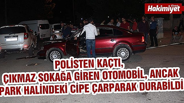 Polisten kaçtı, park halindeki araca çarptı yakalandı