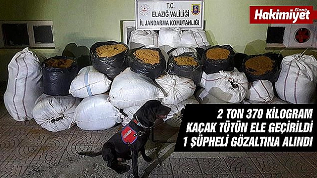 Elazığ'da 2 ton kaçak tütün yakalandı