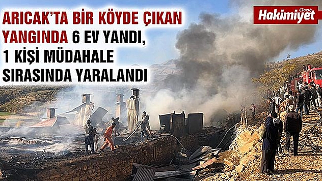 Elazığ'da bir köyde 6 ev yandı