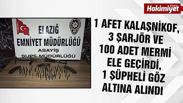 Elazığ'da kalaşnikof ele geçirildi