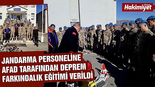 Jandarma personeline deprem farkındalık eğitimi