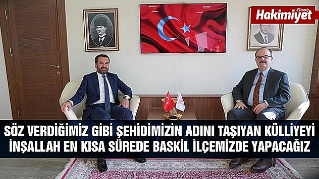 ŞERİFO­ĞUL­LA­RI ŞEHİT FETHİ SEKİN KÜLLİYESİ İÇİN MÜJ­DEYİ VERDİ