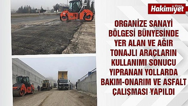 OSB'DE YOLLAR BAKIM VE ONARIMDAN GEÇİRİLDİ