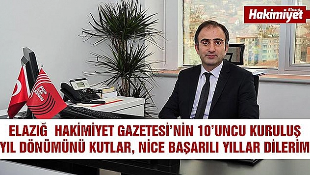 Yaşar Kuru'dan Hakimiyet Gazetesi'ne Kutlama