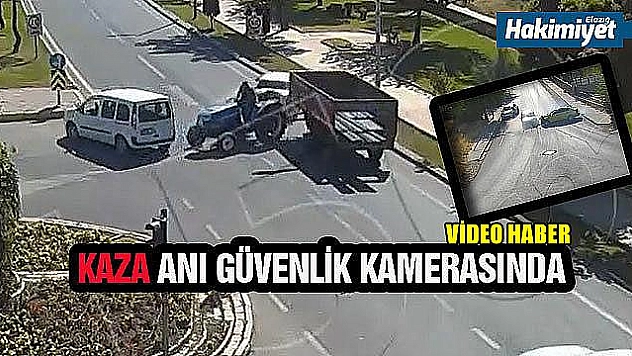 Köpeğe çarpmamak için durdu, kaza anları kamerada