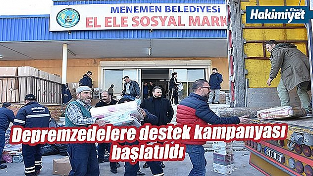 Menemen'den Elazığ'daki depremzedelere yardım
