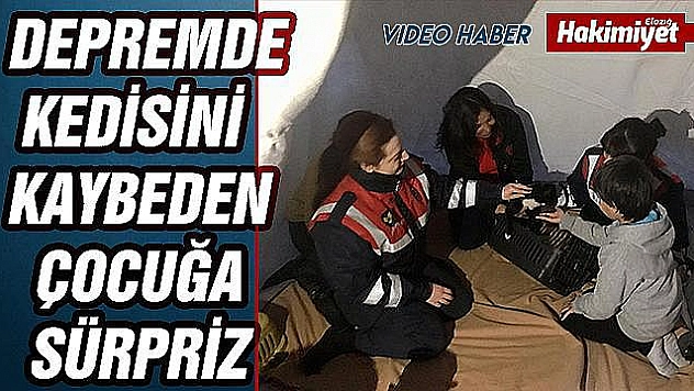 DEPREMDE KEDİSİNİ KAYBEDEN MUHAMMED'E JANDARMADAN SÜRPRİZ