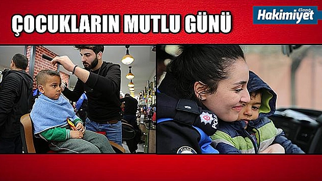 Depremzede çocuklara polisten şefkat eli