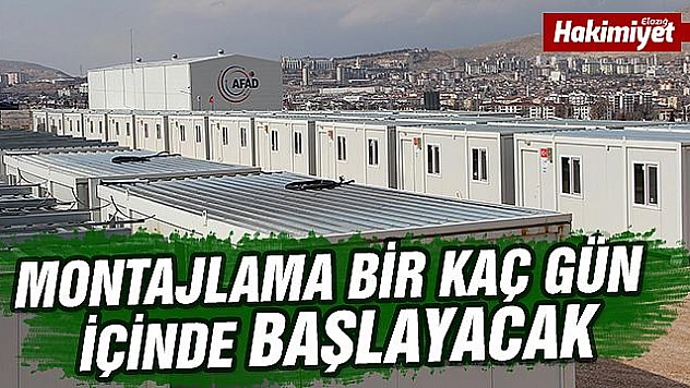 Elazığ'da konteyner kent çalışmaları aralıksız sürüyor