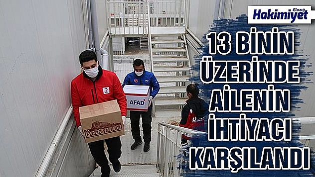 Elazığ'da Vefa Sosyal Destek Grubu 13 bin 517 talebi karşıladı  
