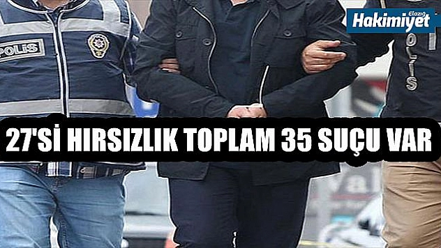 Yakalanan hırsızın 35 suç kaydı çıktı