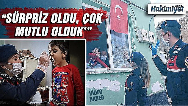 Ağabeyi istedi, Jandarma küçük Eymen'e sürpriz doğum günü yaptı