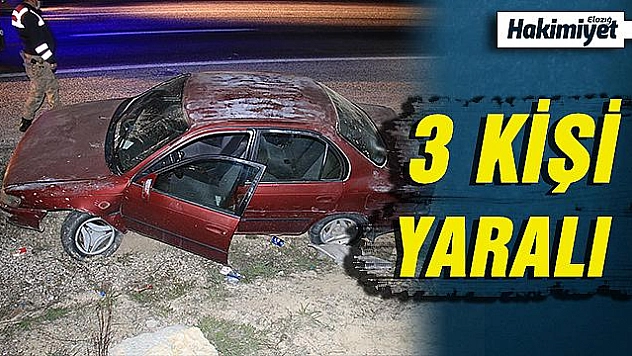 Elazığ'da otomobil şarampole uçtu