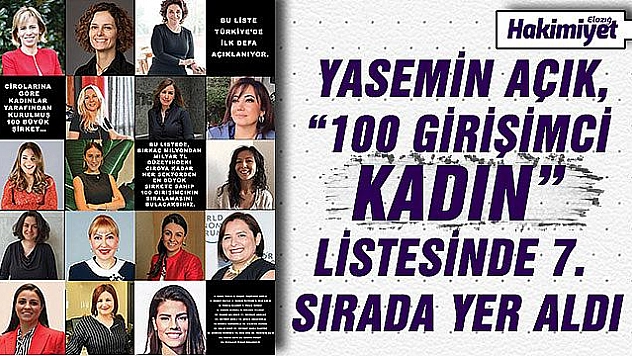 PROF. DR. YASEMIN AÇIK, TÜRKİYE'NİN 100 KADIN GİRİŞİMCİSİ ARASINDA YER ALDI