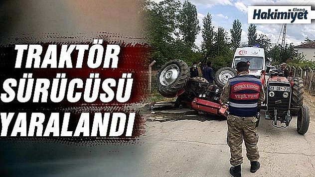 Devrilen traktörün altında kalan sürücü yaralandı