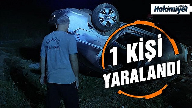 Elazığ'da otomobil takla attı