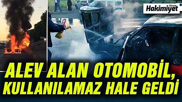 Seyir halindeki otomobil alev alev yandı