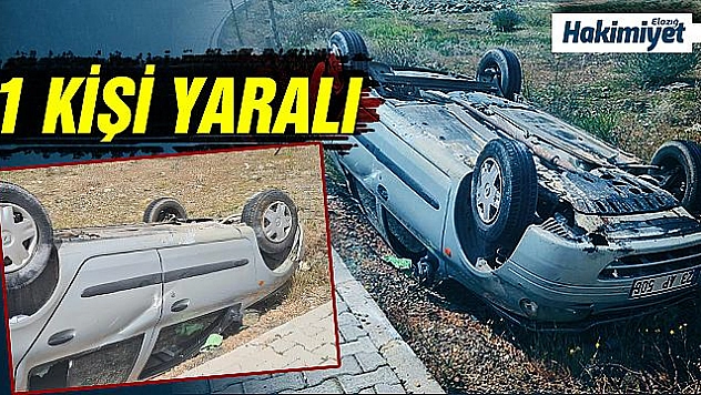 Otomobil ters döndü