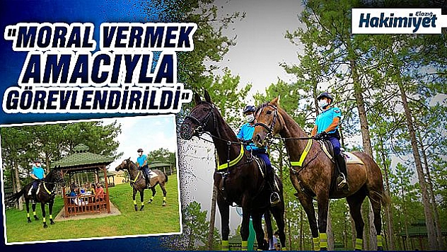 Deprem bölgesi Elazığ'da, atlı jandarmalar moral görevine başladı