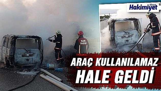 Elazığ'da araç yandı