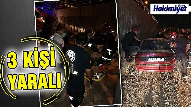 Elazığ'da otomobil üst geçitten uçtu