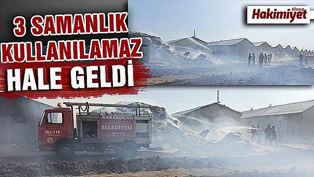 Elazığ'da samanlıkta yangın çıktı