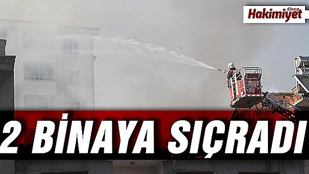Çatı yangını 2 binaya sıçradı