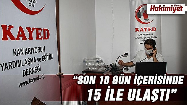 Elazığ'da örnek çalışma, plazma bağışları için çağrı merkezi 