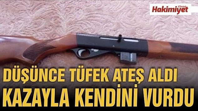 Düşünce tüfek ateş aldı, kendini vurdu