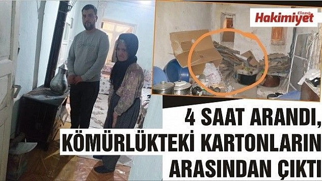  4 saat arandı, kömürlükteki kartonların arasından çıktı
