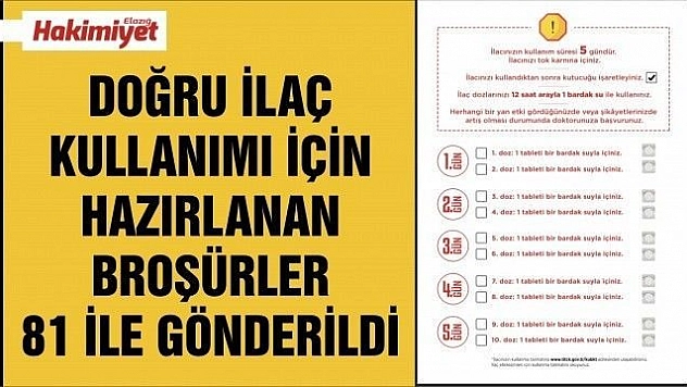 Doğru ilaç kullanımı için hazırlanan broşürler 81 ile gönderildi
