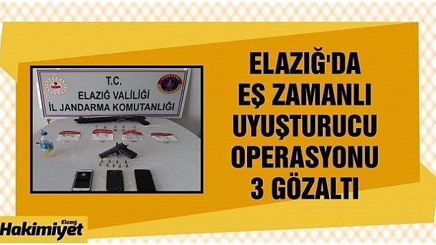 Elazığ'da uyuşturucu operasyonu:3 gözaltı