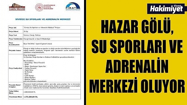 Vali Yırık'tan Elazığ'a Önemli Proje